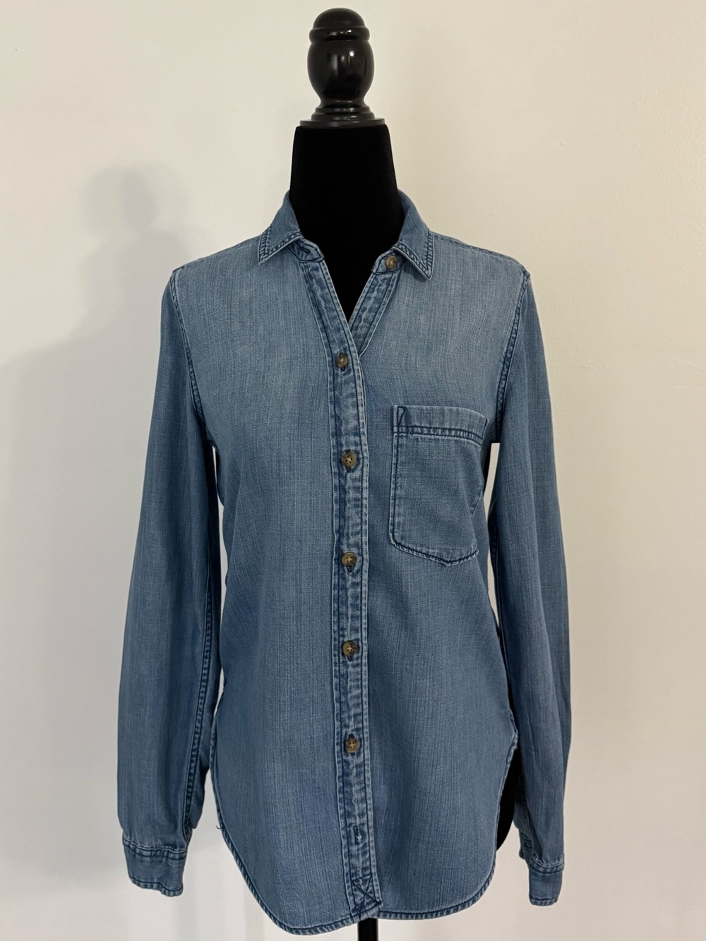 Abercrombie & Fitch Light Blue Denim Button-Up Shirt